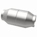 MagnaFlow 60110 universal catalytic converter, opposite rear three-quarter view of the turntable spin
