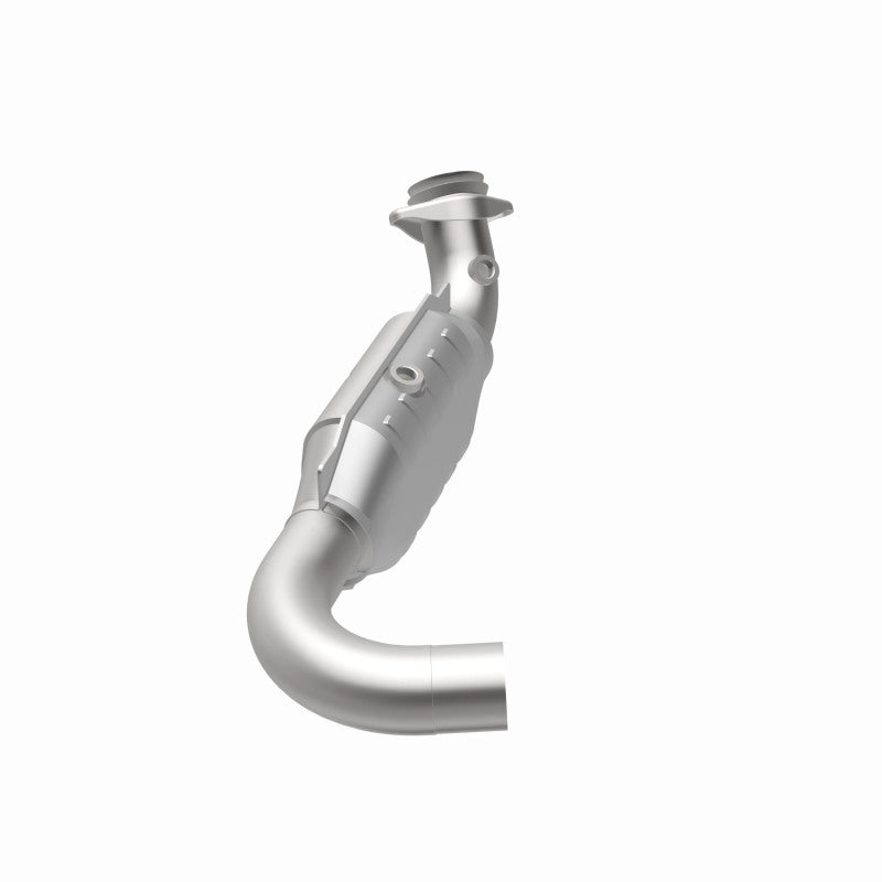 MagnaFlow 49498 oem grade direct-fit catalytic converter, opposite rear three-quarter view of the turntable spin