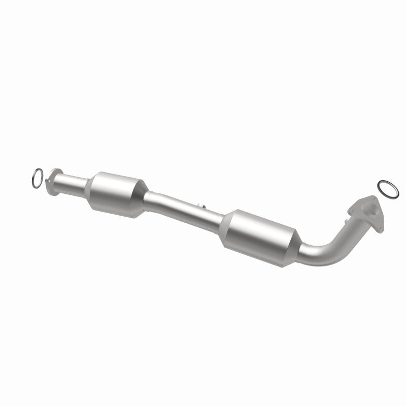 MagnaFlow 5582630 carb direct-fit catalytic converter, opposite rear three-quarter view of the turntable spin