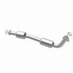 MagnaFlow 5582630 carb direct-fit catalytic converter, opposite rear three-quarter view of the turntable spin