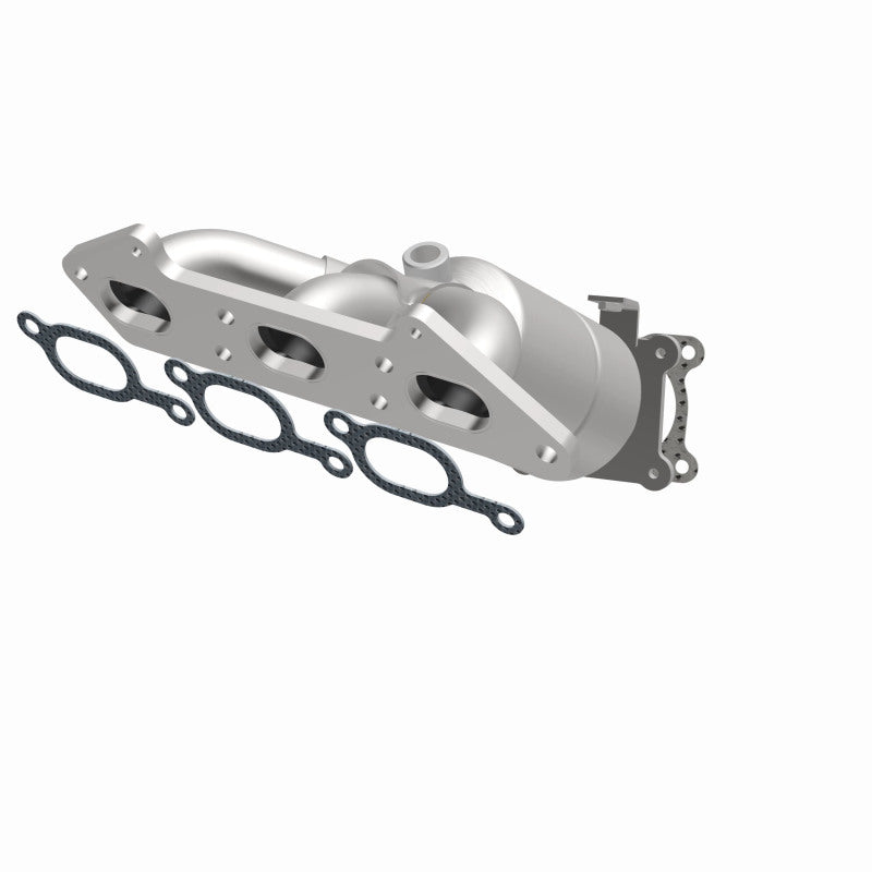 MagnaFlow 23213 hm grade manifold converter, opposite front three-quarter view of the turntable spin