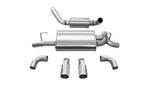 Corsa 2018-2025 Jeep Wrangler JL 2.5in Dual Rear Exit Polished Tips Touring Axle-Back Exhaust