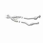 MagnaFlow 93332 epa direct-fit catalytic converter, opposite rear three-quarter view of the turntable spin