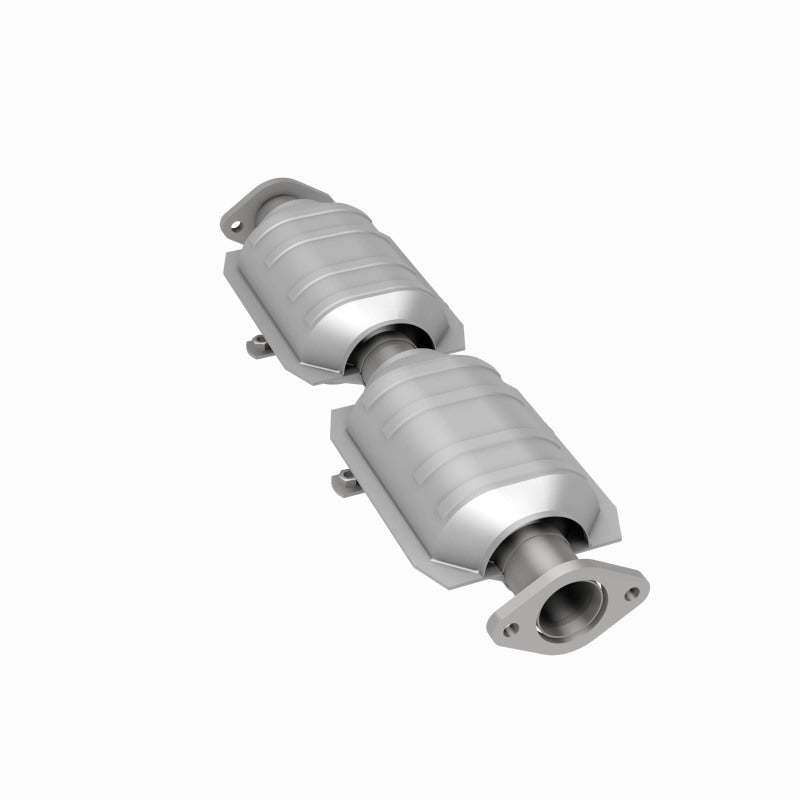 MagnaFlow 23250 epa direct-fit catalytic converter, rear three-quarter view of the turntable spin