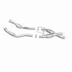 MagnaFlow 93332 epa direct-fit catalytic converter, side view of the turntable spin