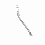 MagnaFlow 23795 hm grade direct-fit catalytic converter, rear three-quarter view of the turntable spin