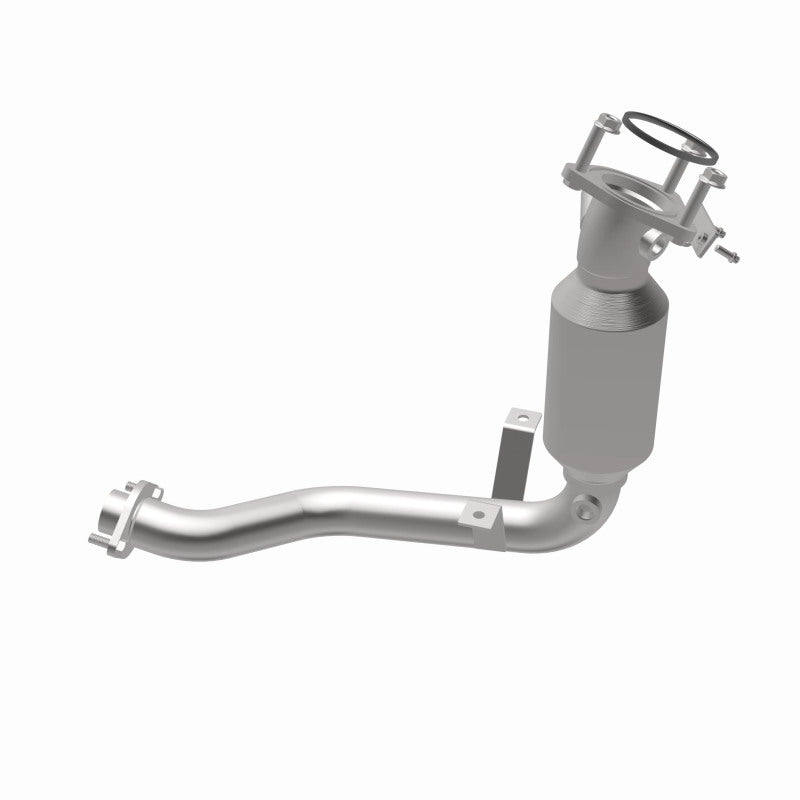MagnaFlow 4481023 carb direct-fit catalytic converter, opposite rear three-quarter view of the turntable spin