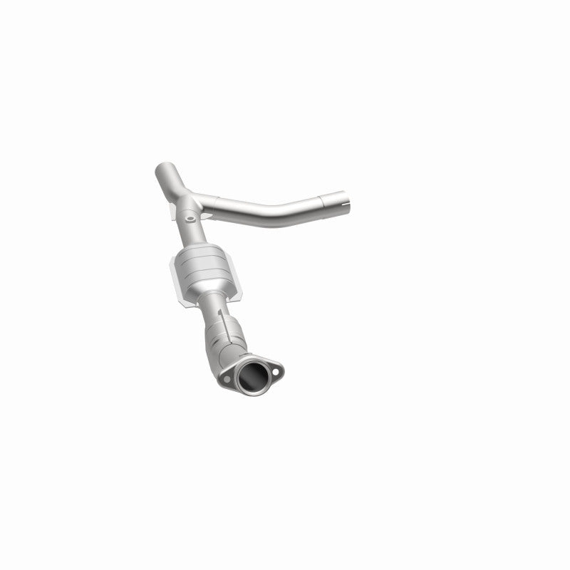 MagnaFlow 458002 carb direct-fit catalytic converter, opposite side view of the turntable spin