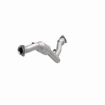 MagnaFlow 24977 hm grade direct-fit catalytic converter, opposite front three-quarter view of the turntable spin