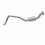 MagnaFlow 93417 hm grade direct-fit catalytic converter, opposite rear three-quarter view of the turntable spin
