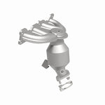 MagnaFlow 52590 oem grade manifold converter, side view of the turntable spin