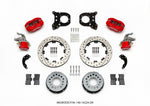 Wilwood Forged Dynalite P/S Rear Kit w/MC4 P-Brake Drill Red Chev 12 Bolt w/Clip Eliminator