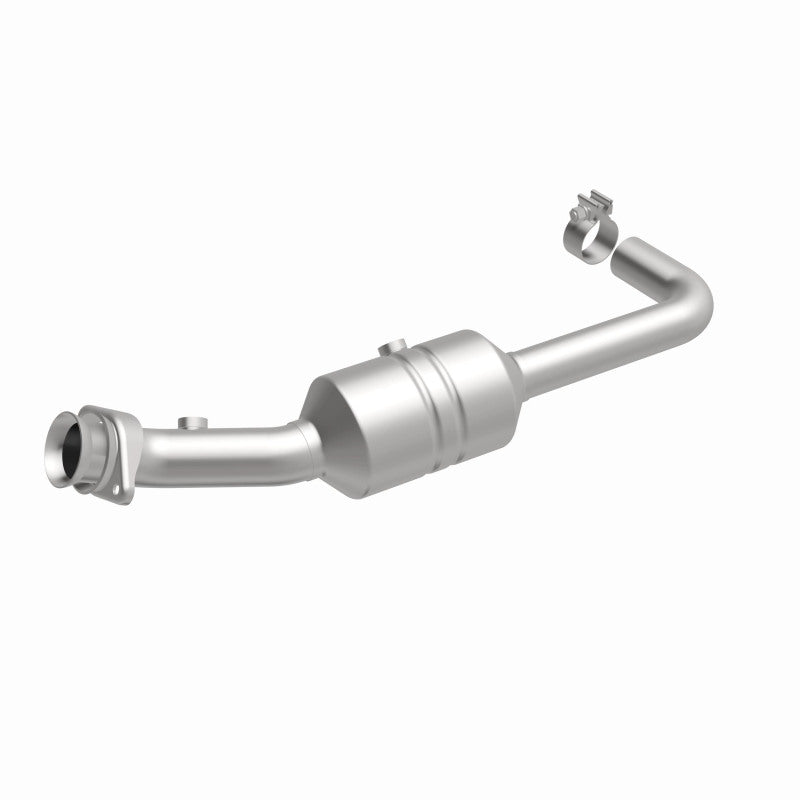 MagnaFlow 52157 oem grade direct-fit catalytic converter, front three-quarter view of the turntable spin