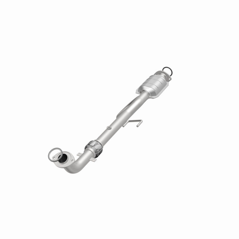 MagnaFlow 24435 hm grade direct-fit catalytic converter, opposite front three-quarter view of the turntable spin