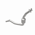 MagnaFlow 50204 hm grade direct-fit catalytic converter, opposite rear three-quarter view of the turntable spin