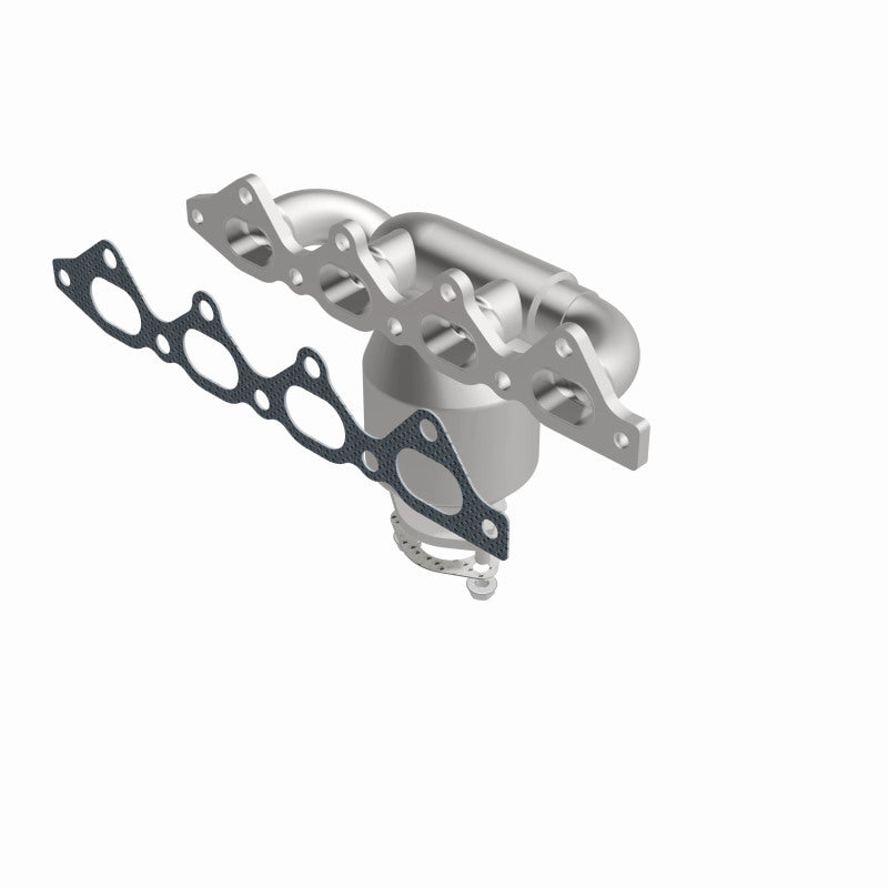 MagnaFlow 50655 hm grade manifold converter, rear view of the turntable spin