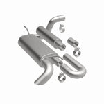 MagnaFlow 19620 overland series axle-back exhaust, front three-quarter view of the turntable spin