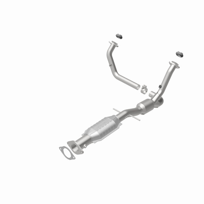 MagnaFlow 49110 oem grade direct-fit catalytic converter, rear view of the turntable spin