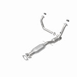MagnaFlow 49110 oem grade direct-fit catalytic converter, rear view of the turntable spin