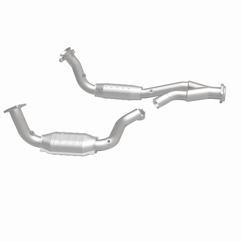 MagnaFlow 49580 oem grade direct-fit catalytic converter, side view of the turntable spin