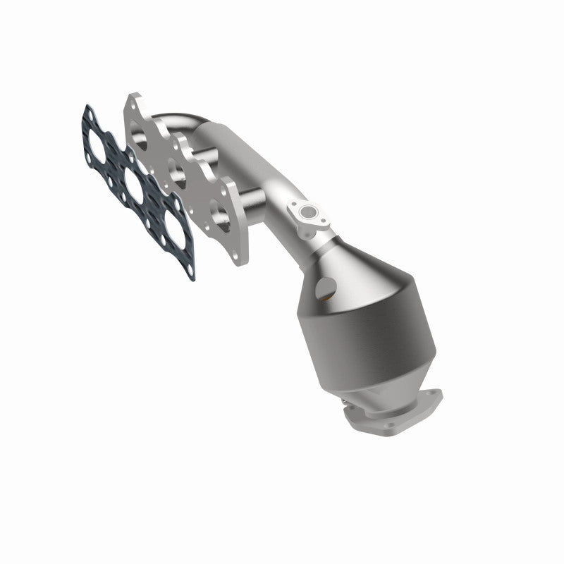 MagnaFlow 49051 oem grade manifold converter, front three-quarter view of the turntable spin