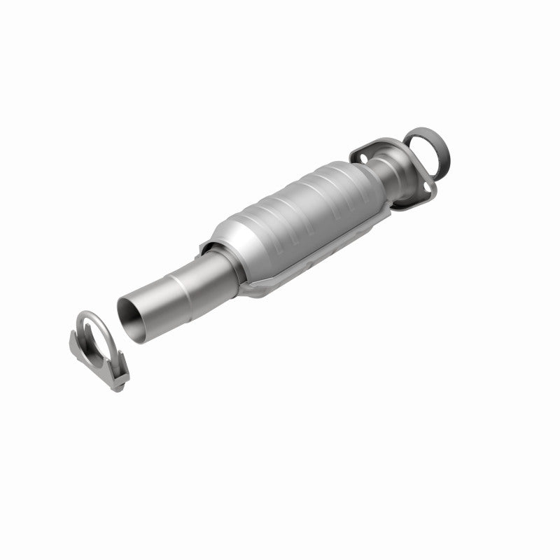 MagnaFlow 24158 hm grade direct-fit catalytic converter, rear view of the turntable spin