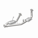 MagnaFlow 93436 hm grade direct-fit catalytic converter, rear view of the turntable spin