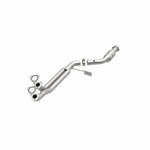 MagnaFlow 23992 hm grade direct-fit catalytic converter, opposite front three-quarter view of the turntable spin
