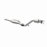 MagnaFlow 51589 oem grade direct-fit catalytic converter, opposite rear three-quarter view of the turntable spin