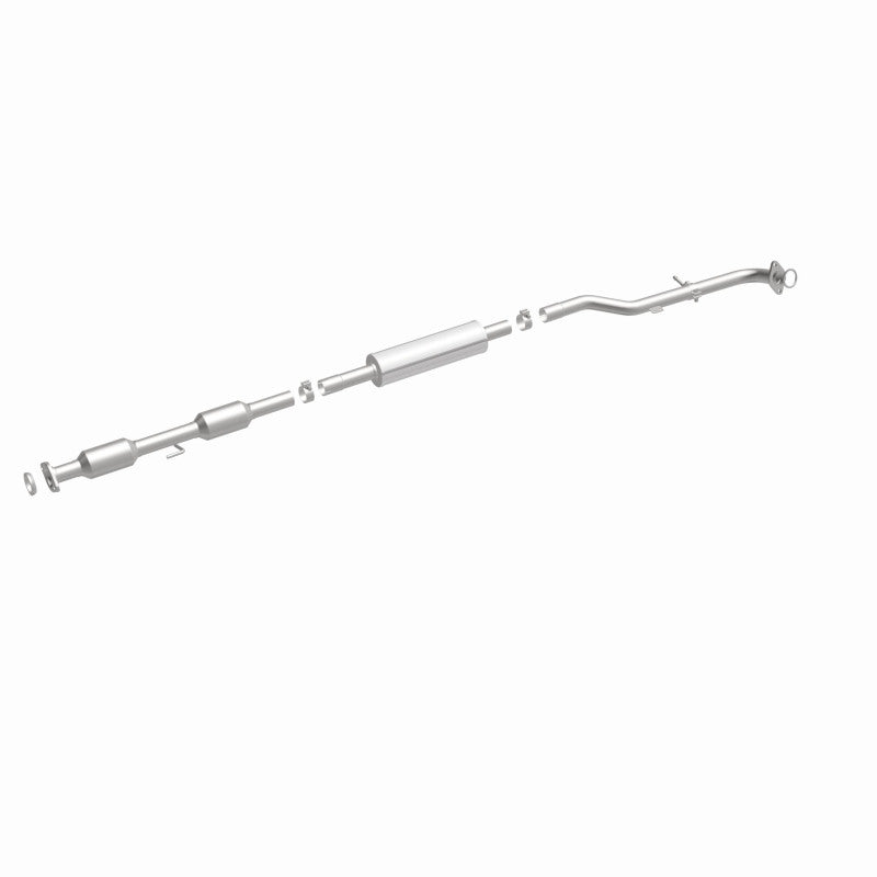 MagnaFlow 52574 oem grade direct-fit catalytic converter, front three-quarter view of the turntable spin