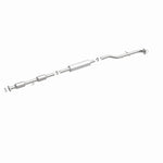 MagnaFlow 52574 oem grade direct-fit catalytic converter, front three-quarter view of the turntable spin