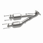 MagnaFlow 447190 carb direct-fit catalytic converter, opposite side view of the turntable spin