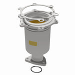 MagnaFlow 50212 hm grade direct-fit catalytic converter, opposite rear three-quarter view of the turntable spin