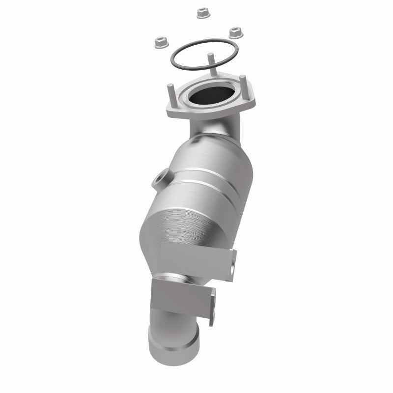 MagnaFlow 51430 oem grade direct-fit catalytic converter, opposite rear three-quarter view of the turntable spin