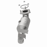 MagnaFlow 51430 oem grade direct-fit catalytic converter, opposite rear three-quarter view of the turntable spin