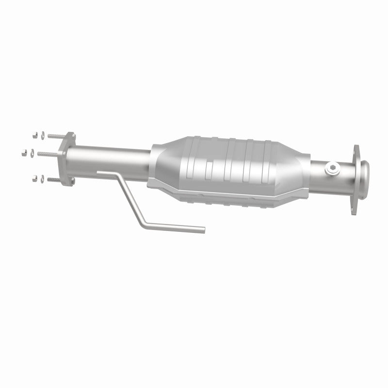 MagnaFlow 447211 carb direct-fit catalytic converter, side view of the turntable spin