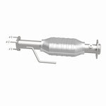 MagnaFlow 447211 carb direct-fit catalytic converter, side view of the turntable spin