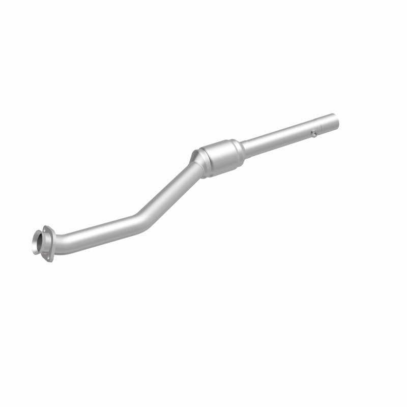 MagnaFlow 24520 hm grade direct-fit catalytic converter, front three-quarter view of the turntable spin