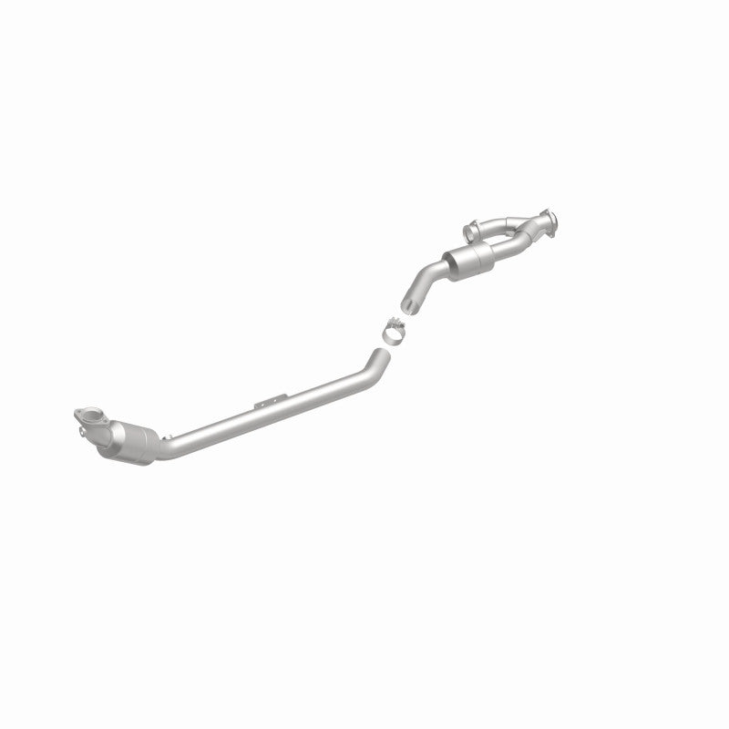 MagnaFlow 24272 hm grade direct-fit catalytic converter, front three-quarter view of the turntable spin