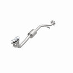 MagnaFlow 52203 oem grade manifold converter, opposite front three-quarter view of the turntable spin