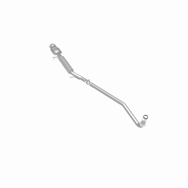 MagnaFlow 52336 oem grade direct-fit catalytic converter, rear three-quarter view of the turntable spin