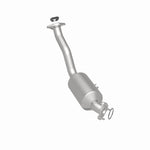 MagnaFlow 5461768 carb direct-fit catalytic converter, rear three-quarter view of the turntable spin