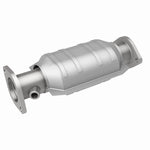 MagnaFlow 49996 oem grade direct-fit catalytic converter, front three-quarter view of the turntable spin