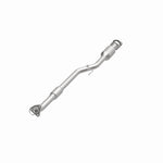 MagnaFlow 93355 hm grade direct-fit catalytic converter, opposite front three-quarter view of the turntable spin