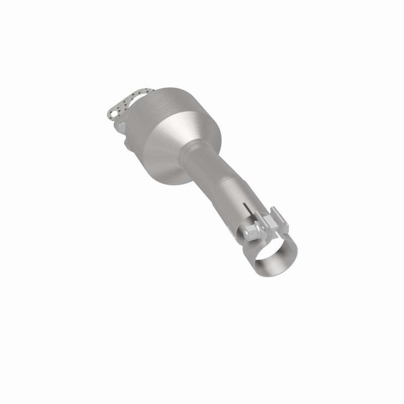MagnaFlow 52270 oem grade direct-fit catalytic converter, rear three-quarter view of the turntable spin