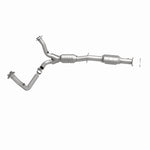 MagnaFlow 49945 oem grade direct-fit catalytic converter, side view of the turntable spin