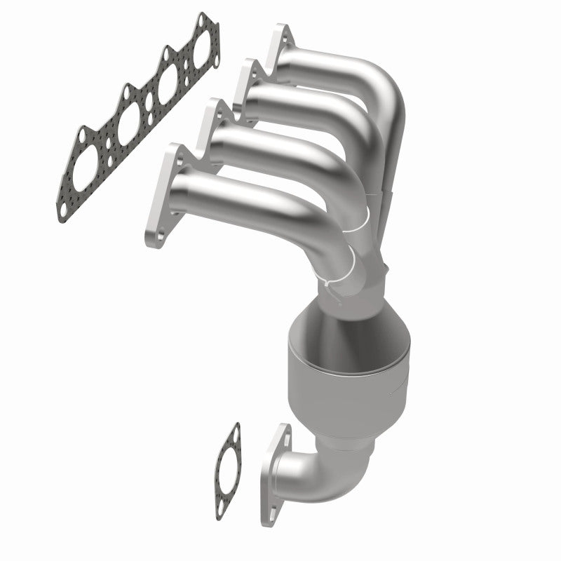 MagnaFlow 452037 carb manifold converter, opposite rear three-quarter view of the turntable spin