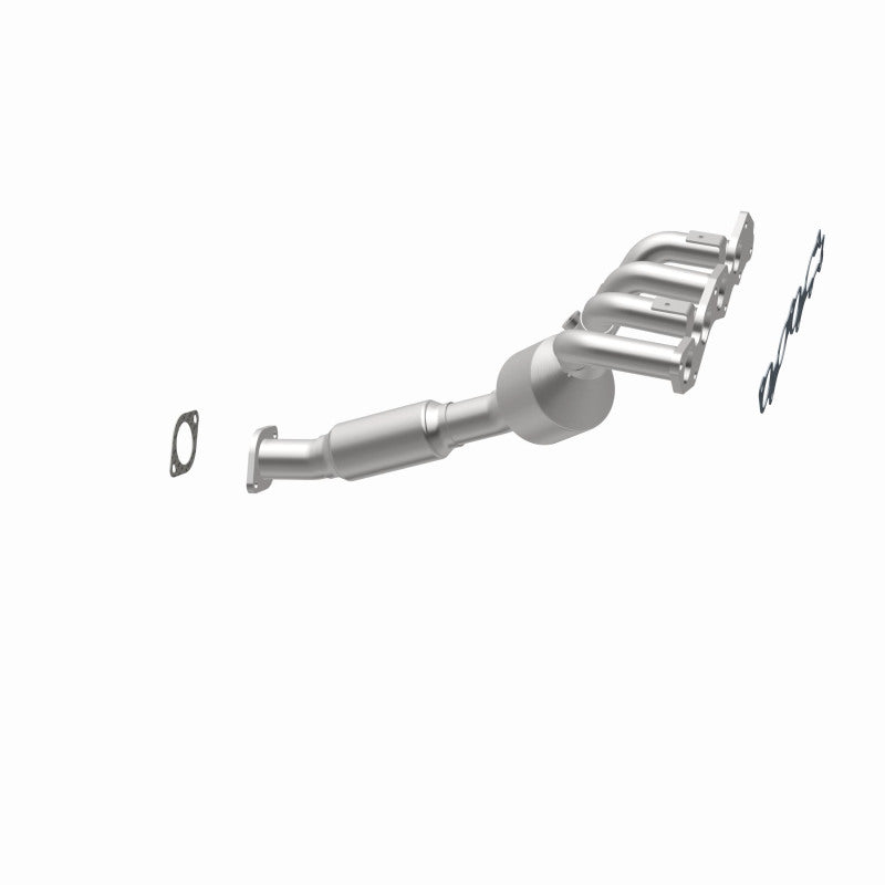 MagnaFlow 50391 hm grade manifold converter, opposite rear three-quarter view of the turntable spin