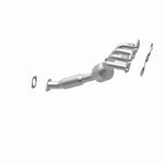 MagnaFlow 50391 hm grade manifold converter, opposite rear three-quarter view of the turntable spin
