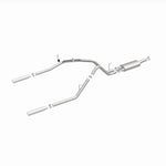 MagnaFlow 15863 street series cat-back exhaust, front three-quarter view of the turntable spin